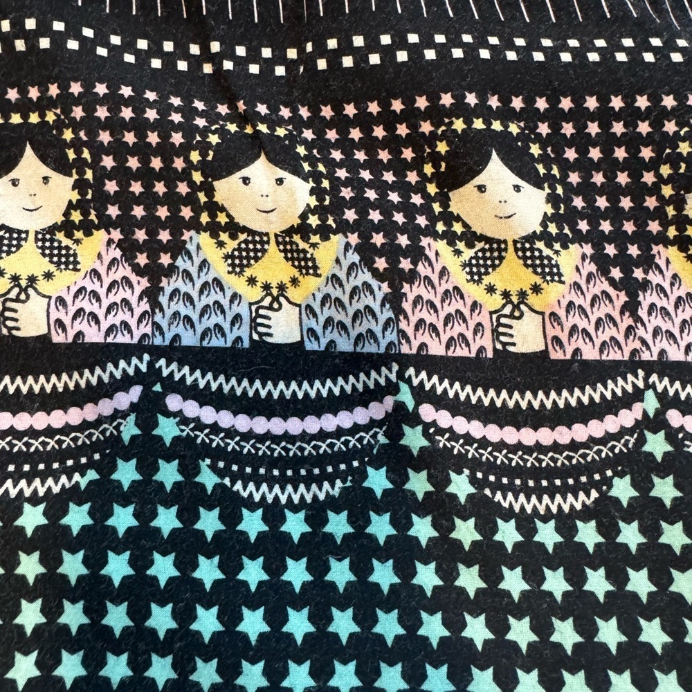 Antix Pinstripe Puff Sleeve Dress with Storybook Border Print - Picture 2 of 5